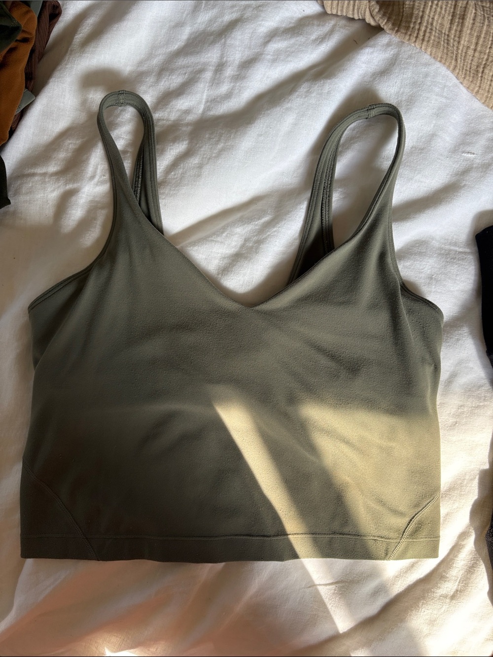 lululemon athletica Sage Green V-Neck Align tank Bralette